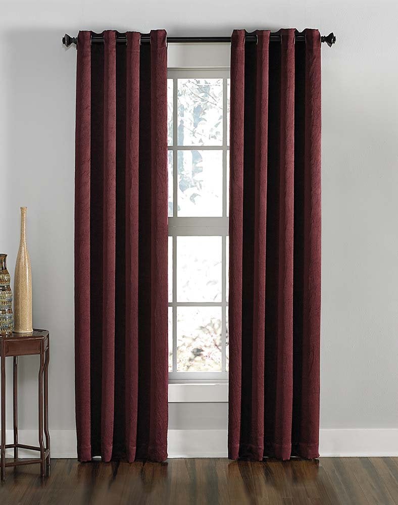 Curtainworks Lenox Grommet Curtain Panel, 50 by 108", Wine - Image 1